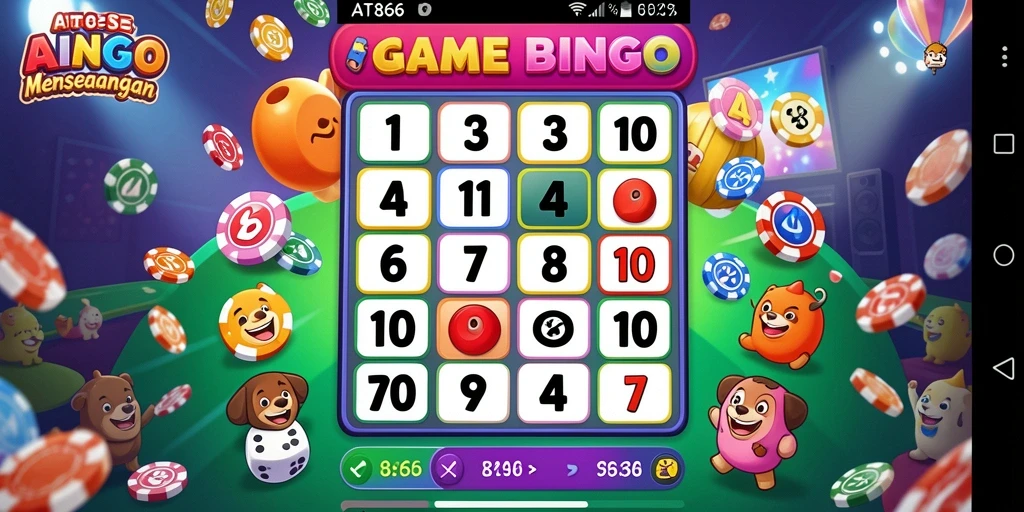 Screenshot gameplay AT866 yang menunjukkan suasana permainan Bingo.