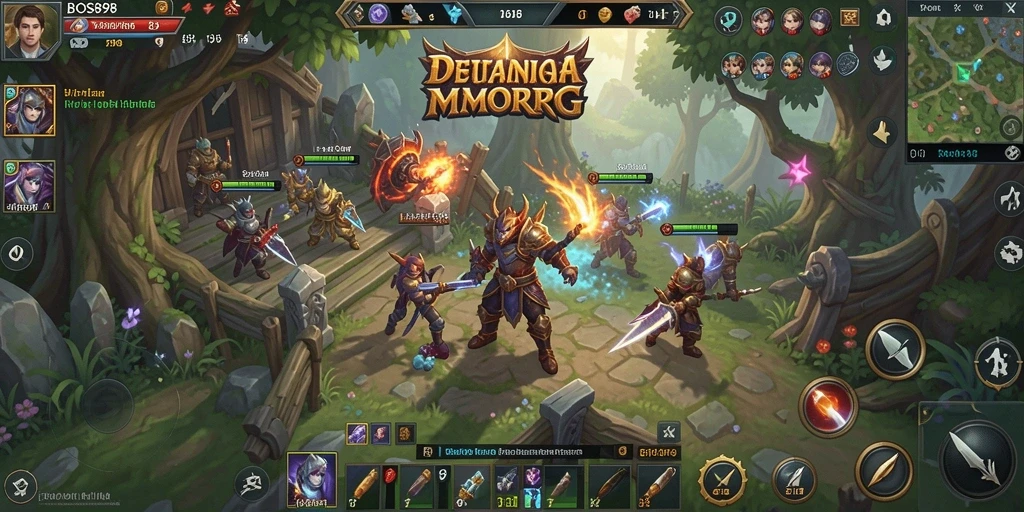 Tampilan gameplay epik dalam dunia MMORPG BOS898.