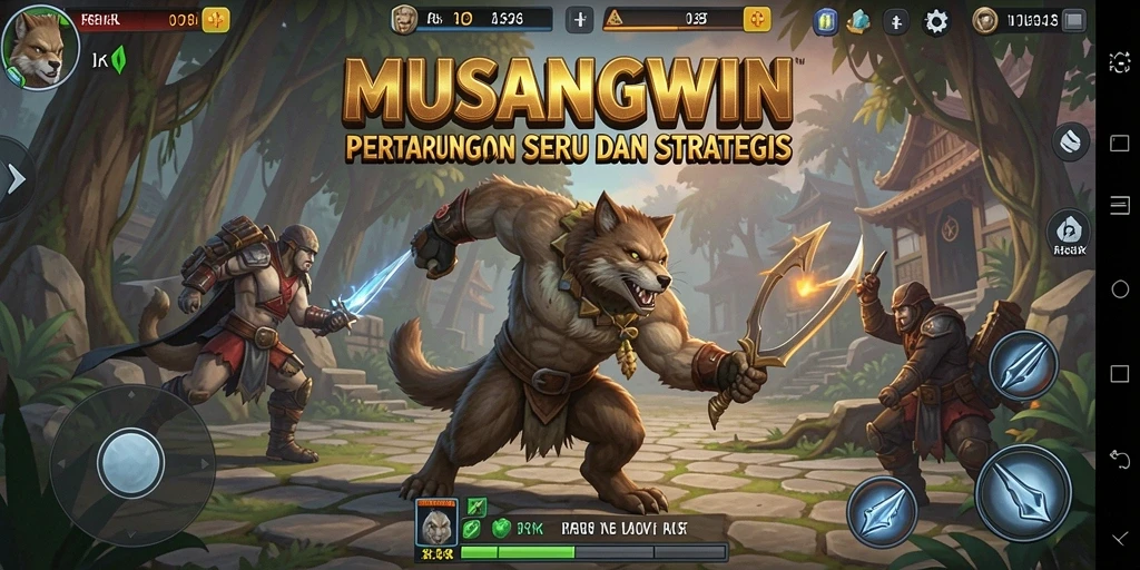 Gameplay pertarungan seru dalam MUSANGWIN
