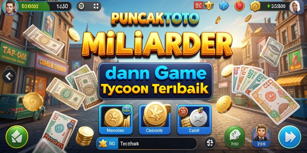 Tampilan gameplay PUNCAKTOTO dengan berbagai pilihan bisnis.
