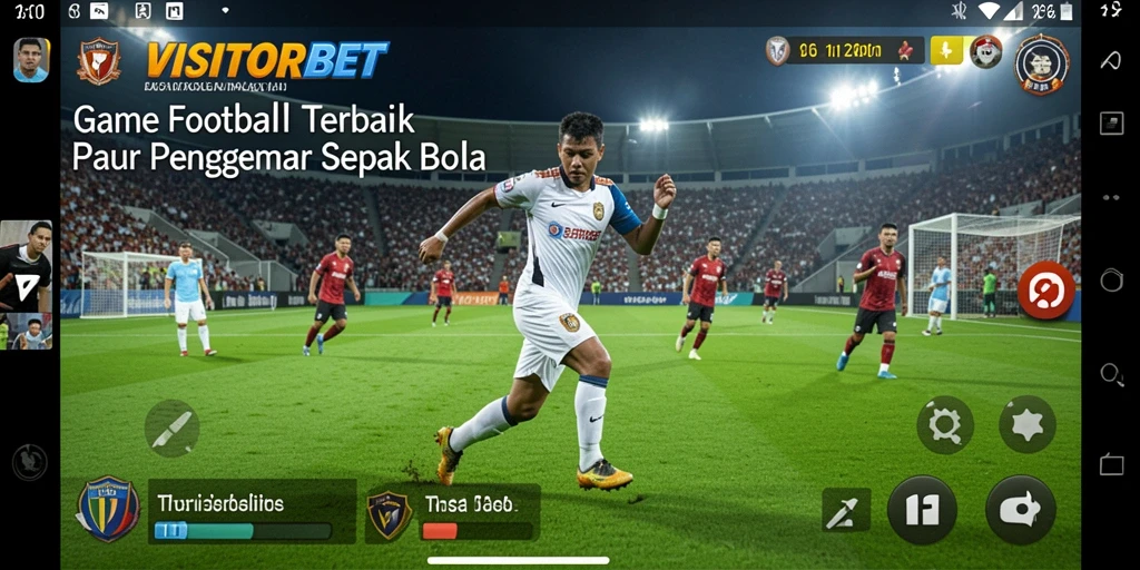 Gameplay VISITORBET yang menampilkan pertarungan di lapangan sepak bola.