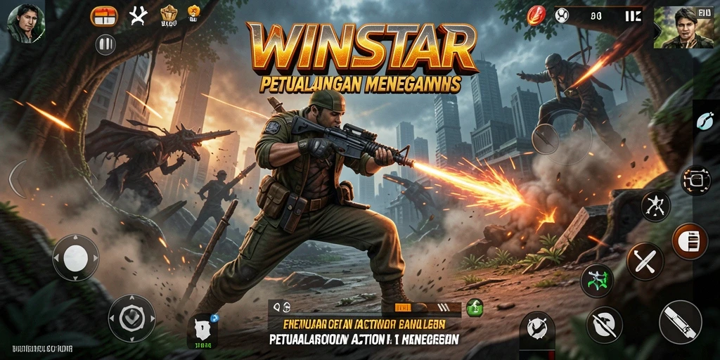 Screenshot gameplay <strong>WINSTAR</strong> yang menunjukkan aksi seru dan intens.